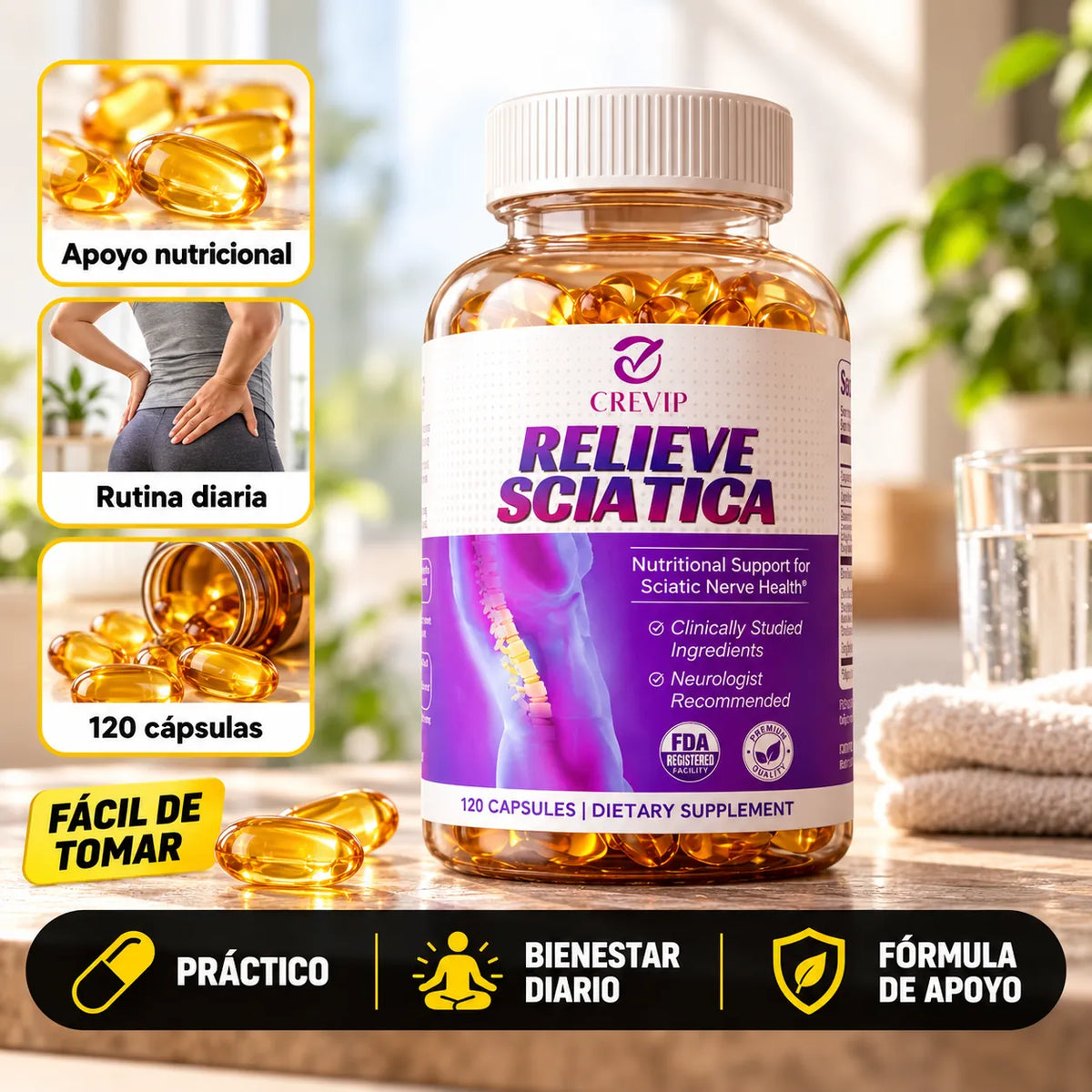 RELIEVE SCIATICA 120 CAPS NERVE HEALTH